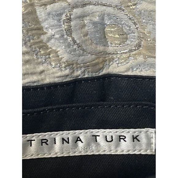 Trina Turk Purse Women 11" Metallic Floral Envelope Luxury Glam Preppy Bridal - Picture 2 of 16